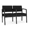 Lesro Lenox Steel 2 Seater with Center Arm, Black/Onyx Seat, Black/Onyx Back, 43.5 W 24.5 L 32 H LS2103 - alternate 1